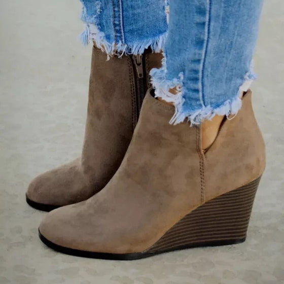 Wedge Heel Chelsea Ankle Boots