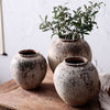 Rustic Round Ceramic Pottery in Beige