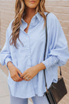 Light Blue Striped Button-up Shirt | Available in 3 Colors