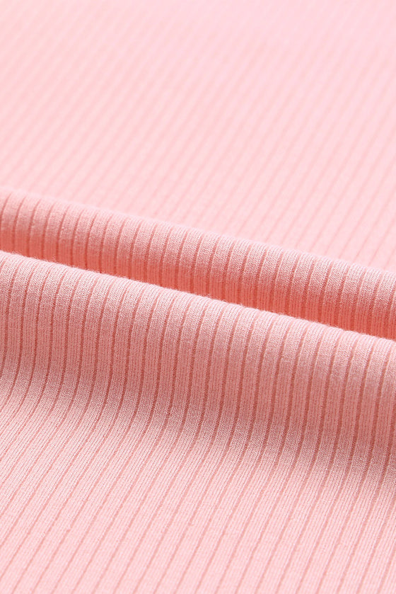 Pink Ruffle Ribbed Knit Top | Available in 3 Colors