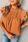 Orange Ruffle Blouse