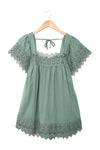 Green Lace Trim Top | Available in 2 Colors