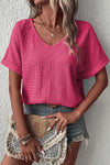 Bright Pink Textured Blouse