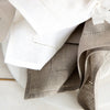 12 Piece Traditional Linen Napkin Set in Grey or White