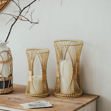  Vintage Style Rattan Candle Holder