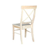 Set of 2 Unfinished Wood Dining Chairs with X-Style Backseat