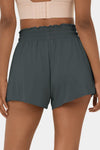 Black Frill High Waist Petal Wrap Swim Shorts | Available in 3 Colors (Pre-Order)