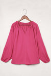 Loose Fit Pink V-Neck Blouse | Available in 2 Variants