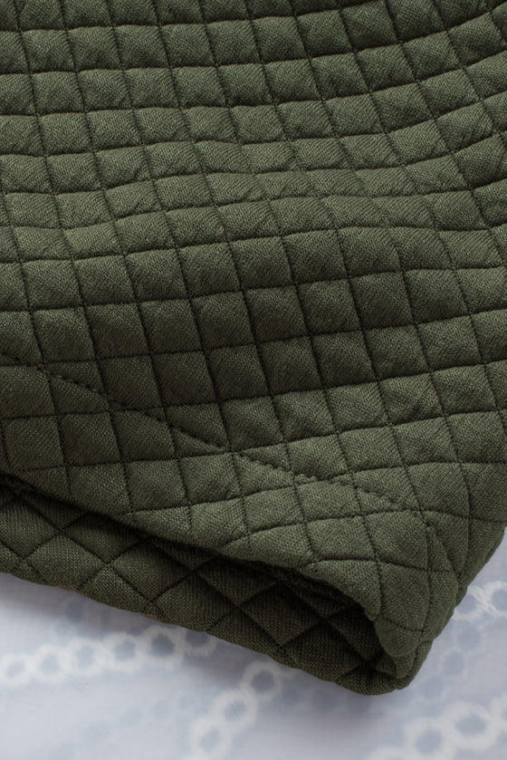 Khaki Lattice Texture Pockets Button Up Quilted Shacket | Available in 4 Colors