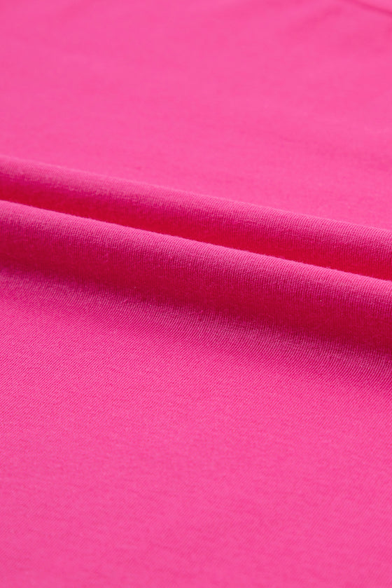 Pink Solid Color Basic Crew Neck Plain Tee | Available in 7 Colors