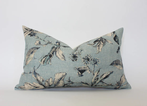 Set of 2 Light Blue Floral Pillow Covers | Available in 7 Sizes