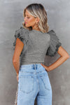 Pink Ruffle Ribbed Knit Top | Available in 3 Colors