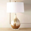 Ombre Pearled Gold Table Lamp with Drum Shade