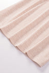 Blush Pink Ribbed Cut Out V Neck T Shirt | Available in Black