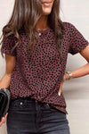 Grey Cheetah Print Casual Crew Neck T Shirt | Available in 4 Colors