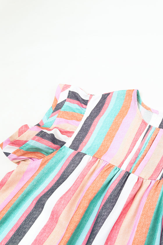 Striped Keyhole Sleeve Blouse | Available in 2 Patterns