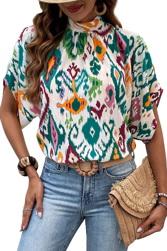 Multicolor Abstract Print Blouse