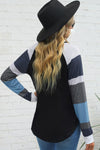 Color Blocked and Black Pullover Top