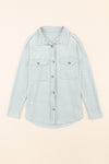 Grey Textured Button Up Shirt Shacket with Pockets | Available in 4 Colors