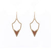 Geometric Stone Pendant Earrings in Gold Plating