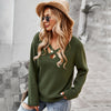 Long-sleeved Crisscross V-neck Shirt