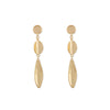 Long Elegant Leaf-shaped Earrings in Gold Plated Finish