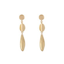  Long Elegant Leaf-shaped Earrings in Gold Plated Finish