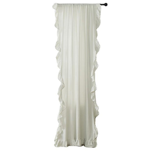 Cotton Pleated and Ruffled Window Curtain Panel