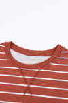 Striped Print Casual Long Sleeve Pullover Top | Available in 2 Colors