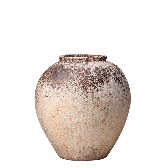 Rustic Round Ceramic Pottery in Beige