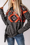 Black Tribal Geometric Print Hoodies with Pocket | Other Colors Available