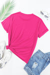 Pink Solid Color Basic Crew Neck Plain Tee | Available in 7 Colors