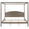 King Size Canopy Platform Bed in Brown Wash Finish