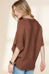 Coffee Batwing Sleeve Sweater | Available in Beige