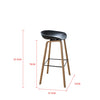 Nordic Solid Wood High Stool Fashion Plastic Bar Chair