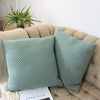 Velvet Throw Pillow Cover with Quilted and Nordic Chevron Design