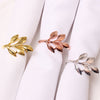 Leaf Napkin Ring Plated in Gold, Silver, or Rose Gold Finish