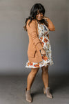 White Floral Smocked Flared Plus Size Dress