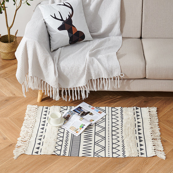 Fringed Cotton Small Space Rug | Other Styles Available