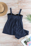 Navy Blue Ruched Swing Tankini Swimsuit | Available in 3 Colors