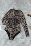 Leopard Print One Piece Swimsuit