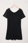 Black Casual Raglan Sleeve Basic Dress for Women