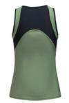 Green Patchwork Casual U Neck Tankini Swimsuit