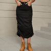 Women's Long Cargo Skirt in Green, Black, or Khaki