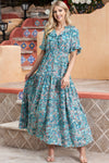 Sky Blue Paisley Maxi Dress