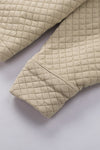 Khaki Lattice Texture Pockets Button Up Quilted Shacket | Available in 4 Colors