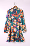 Abstract Print Waist Belted Long Sleeve Dress | Other Colors Available