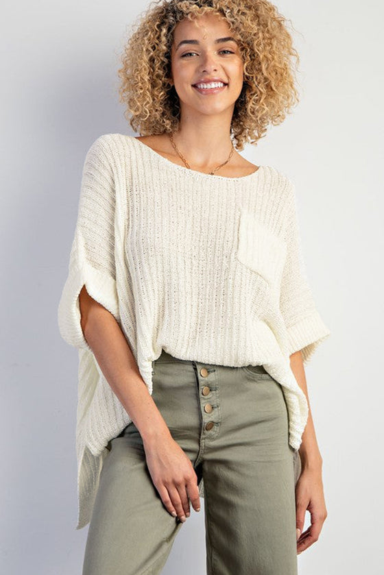 Salmon Colored Baggy Knit Top