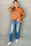 Orange Ruffle Blouse