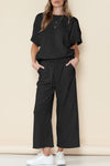 Navy Blue T Shirt and Drawstring Pants Set | Available in 8 Colors